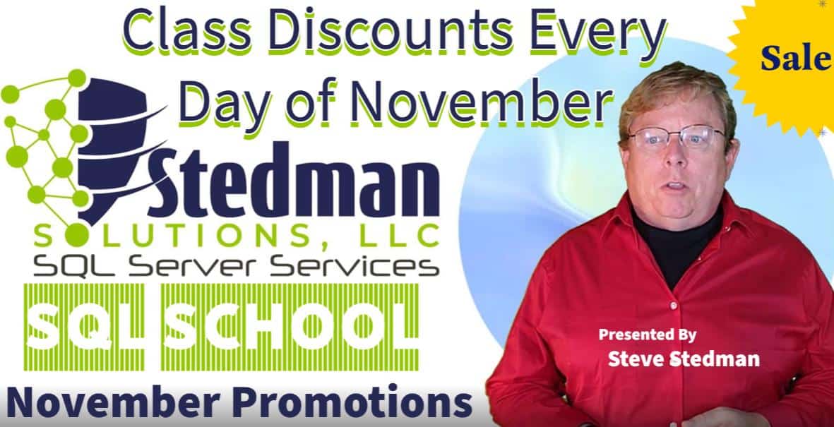November Promotion Month at Stedmans SQL School